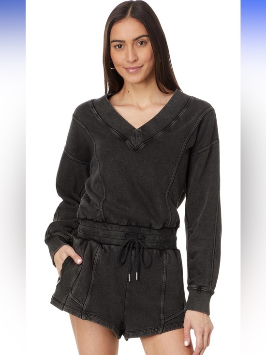 FP Movement by Free People Other - NWT Free People Movement Washed Black Romper XS Zipper Pockets